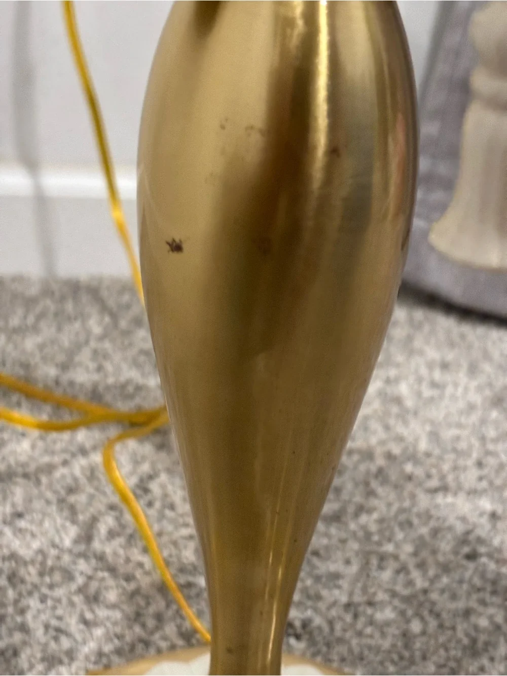 Vintage 1970s Lenox by Quoizel Candelabra Table Lamp Brass Fine Porcelain Accent